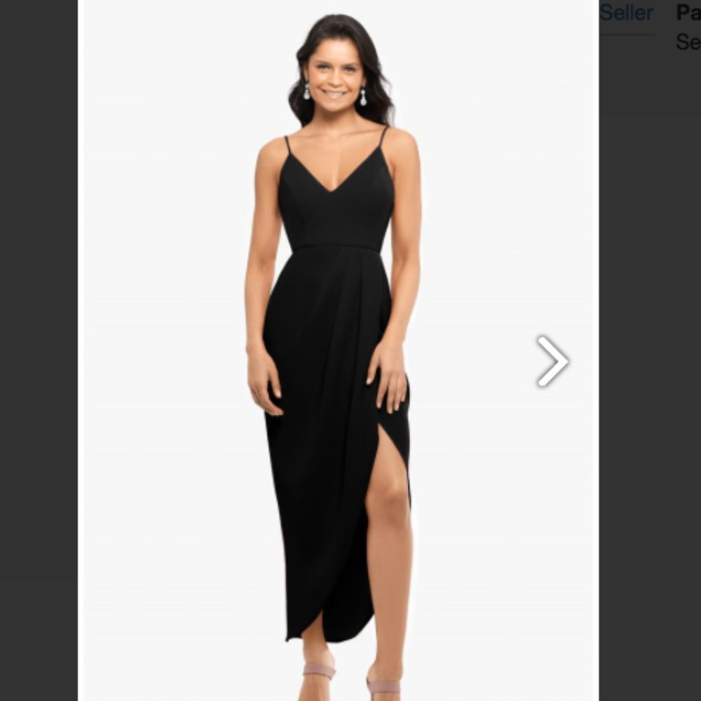 Spaghetti Strap Crepe Midi Dress - petite